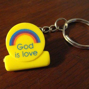 ✝️ God Is Love Vintage 1970's Clip Keyring